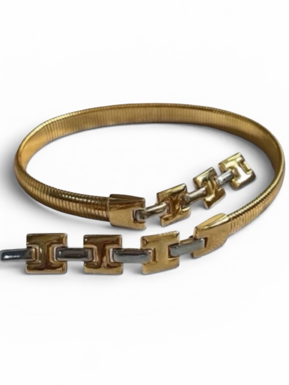 Accessory Accent NYC Vintage Gold and Silver Omega Chain Belt